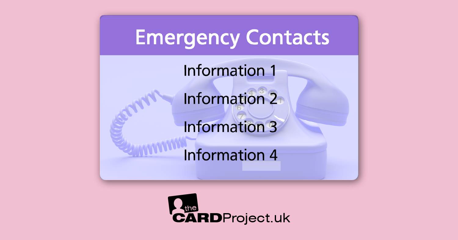 Purple Emergency Contacts Card